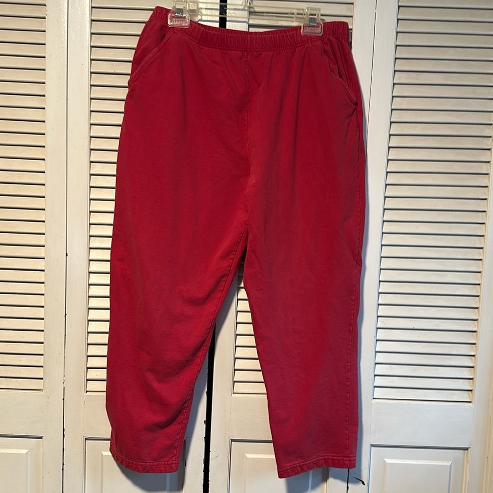 L. L. Bean Fleece Cropped Pants Rose Women’s Large Petite